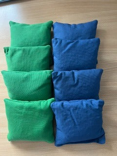 Handmade Cornhole Bean Bags – Ocean Blue & Fresh Green Set (Regulation Size)