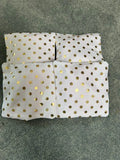 Cornhole Bags – White & Gold Spot Set (4-Pack)