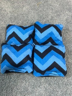 Cornhole Mini Bags – Bold Blue Chevron Set (4-Pack)