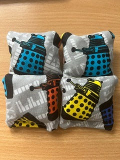 Cornhole Mini Bags – Doctor Who Daleks (Set of 4, Handmade)