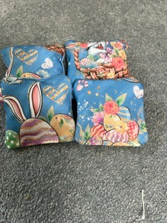 Cornhole Mini Bags – Easter Bunny & Spring Floral Set (4-Pack)
