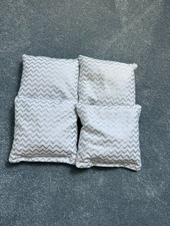 Cornhole Bags – Silver Chevron Set (4-Pack)