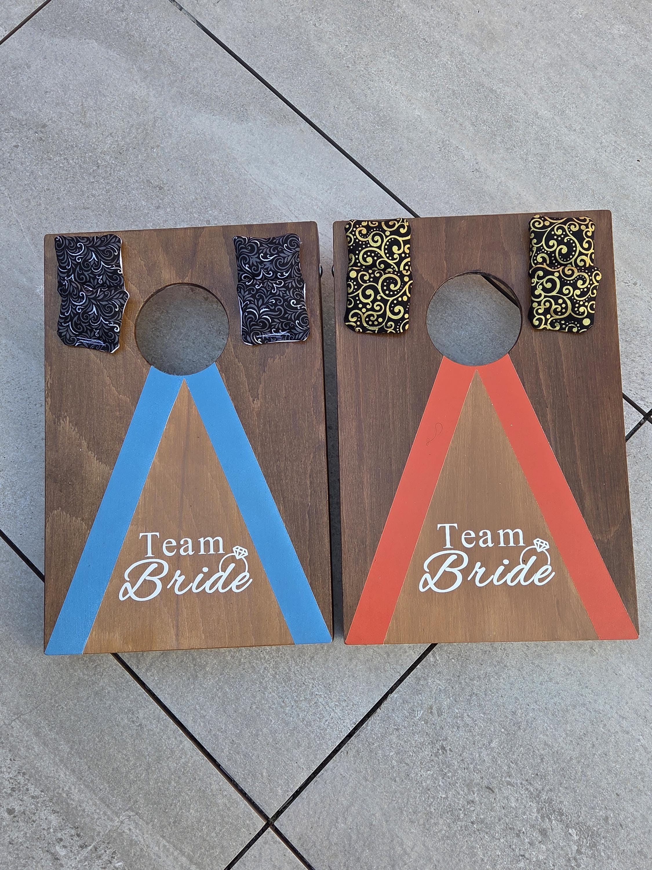 Cornhole Game:  Portable Size .Personalized Stained set with 8 bean Bags