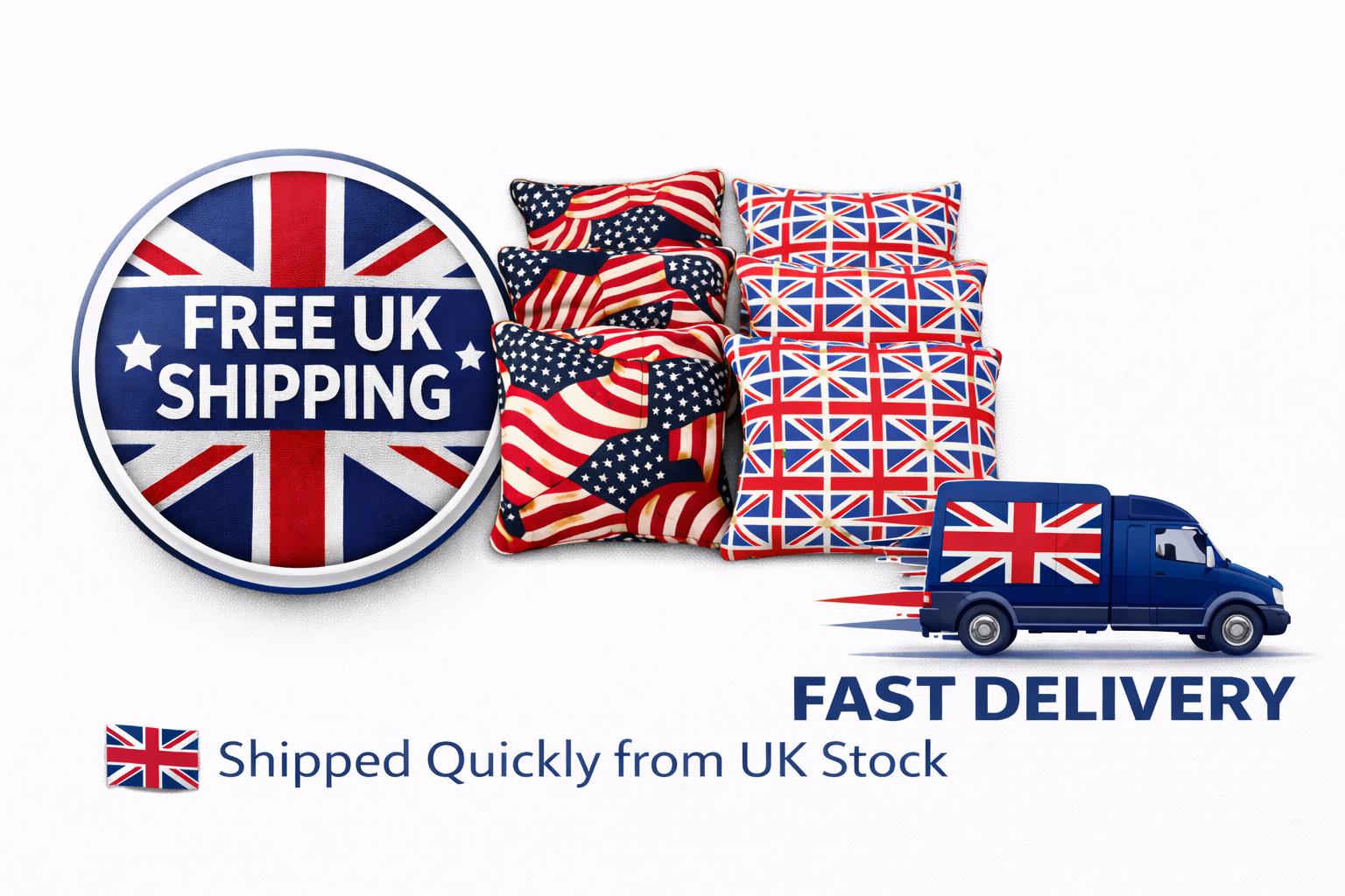 Patriotic Cornhole Bags – USA, Union Jack Designs, Regulation Size Set