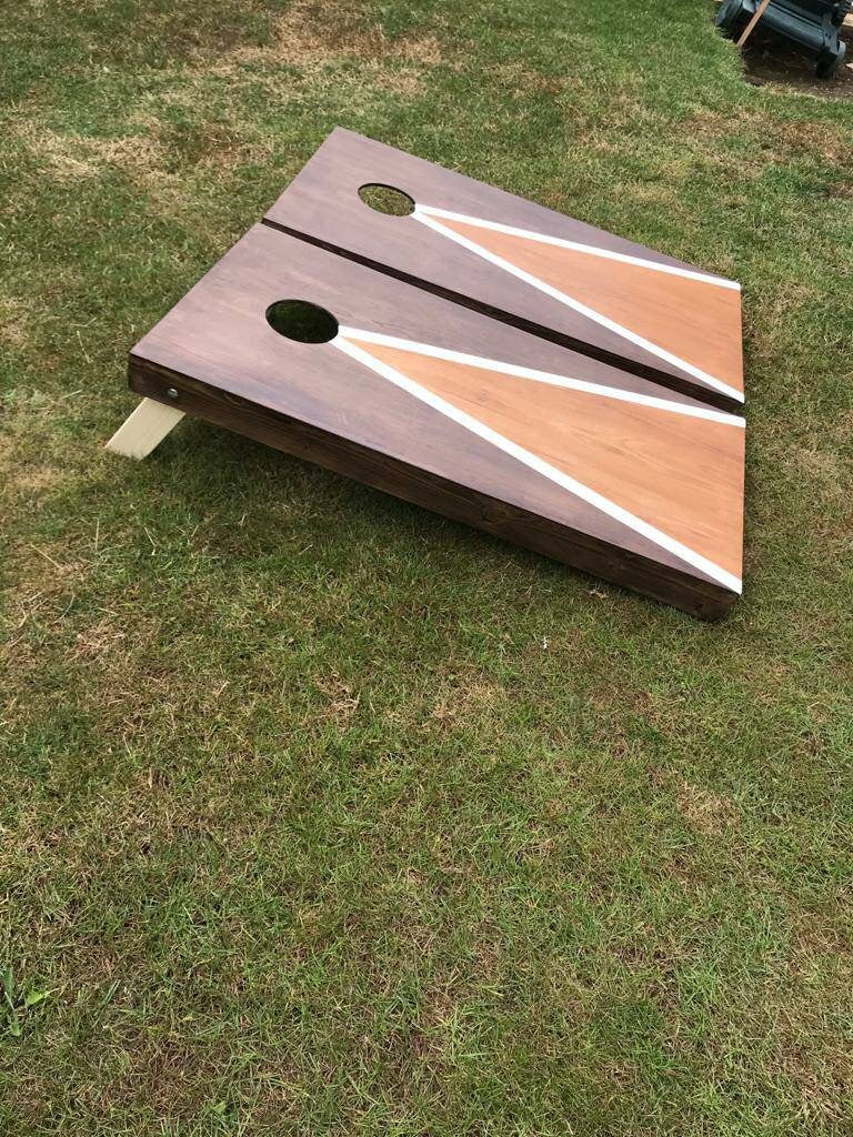 Cornhole Set –Rustic  Dual-Tone Outdoor Bean Bag Toss – Regulation Size