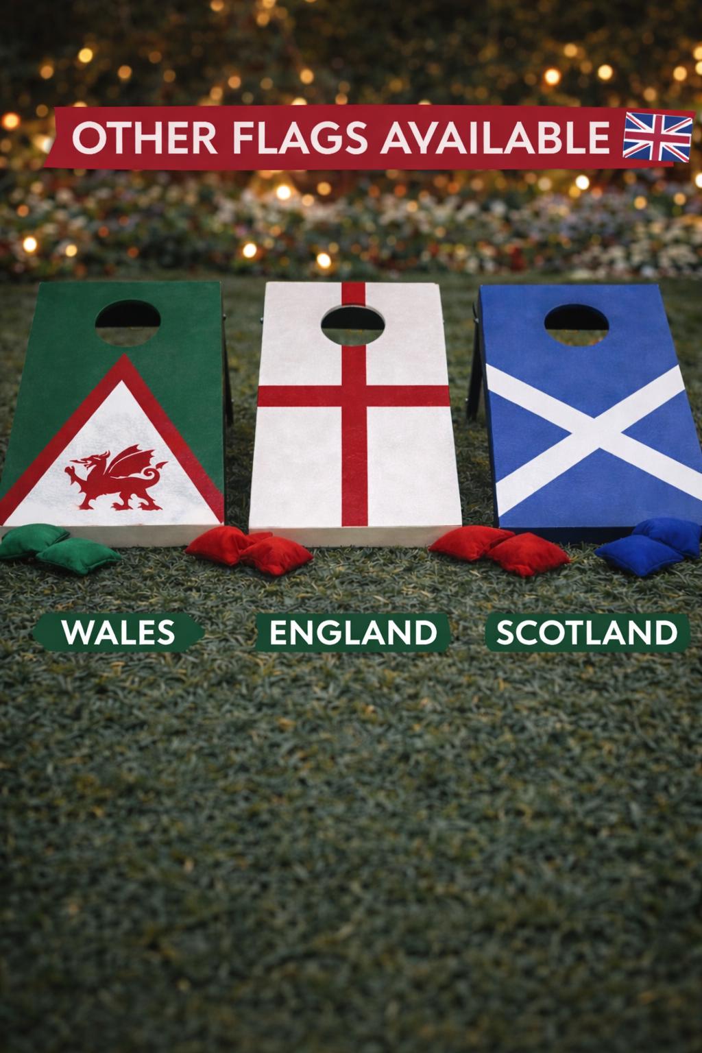 Welsh Mini Cornhole Boards | Wales Flag Bean Bag Toss Game | Portable Outdoor Party Game