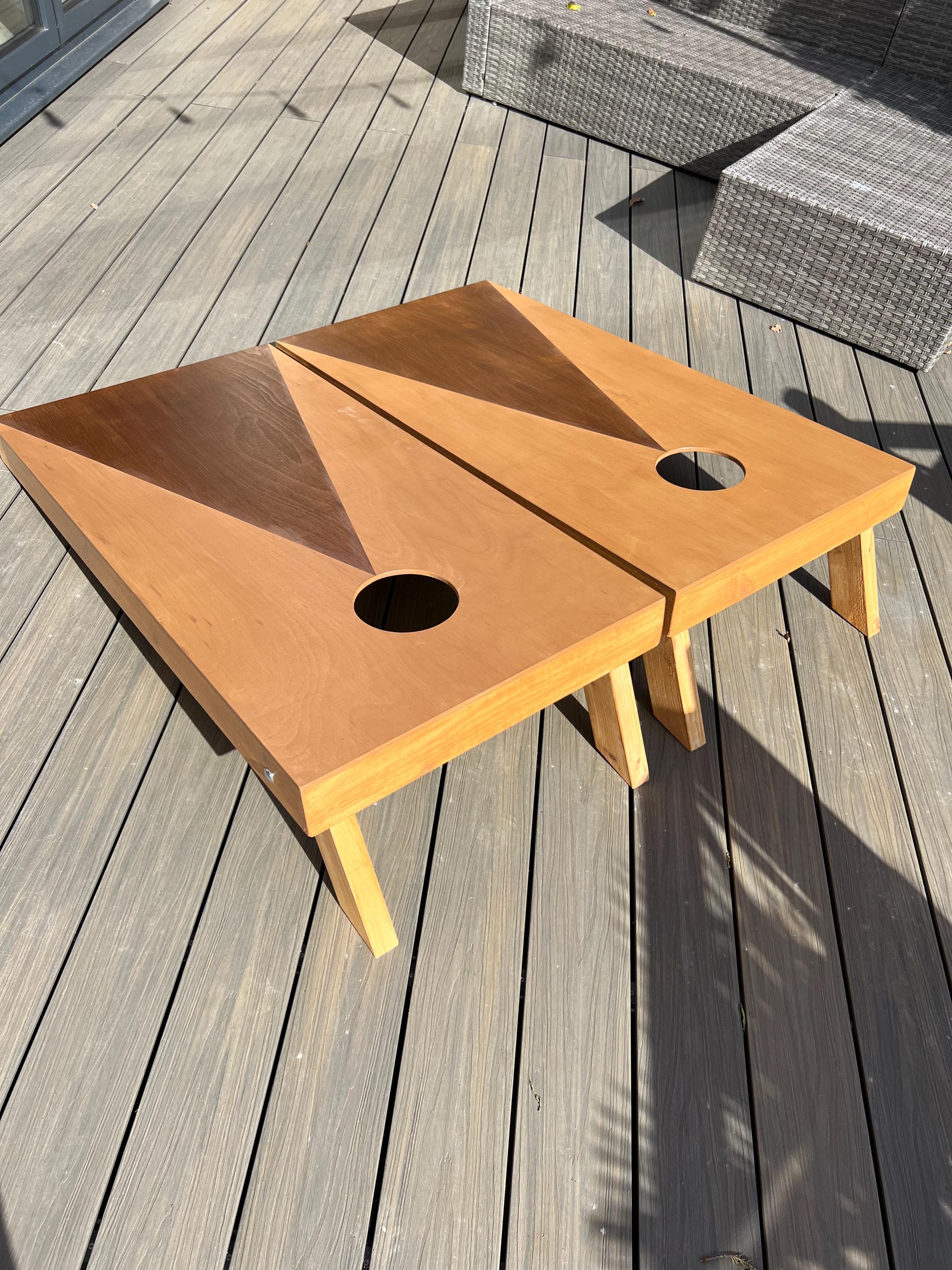 Regulated Custom Cornhole Set Two-Toned stain