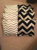 Cornhole Bean Bags  -  Large Black & Gold Chevron (sets of 8)