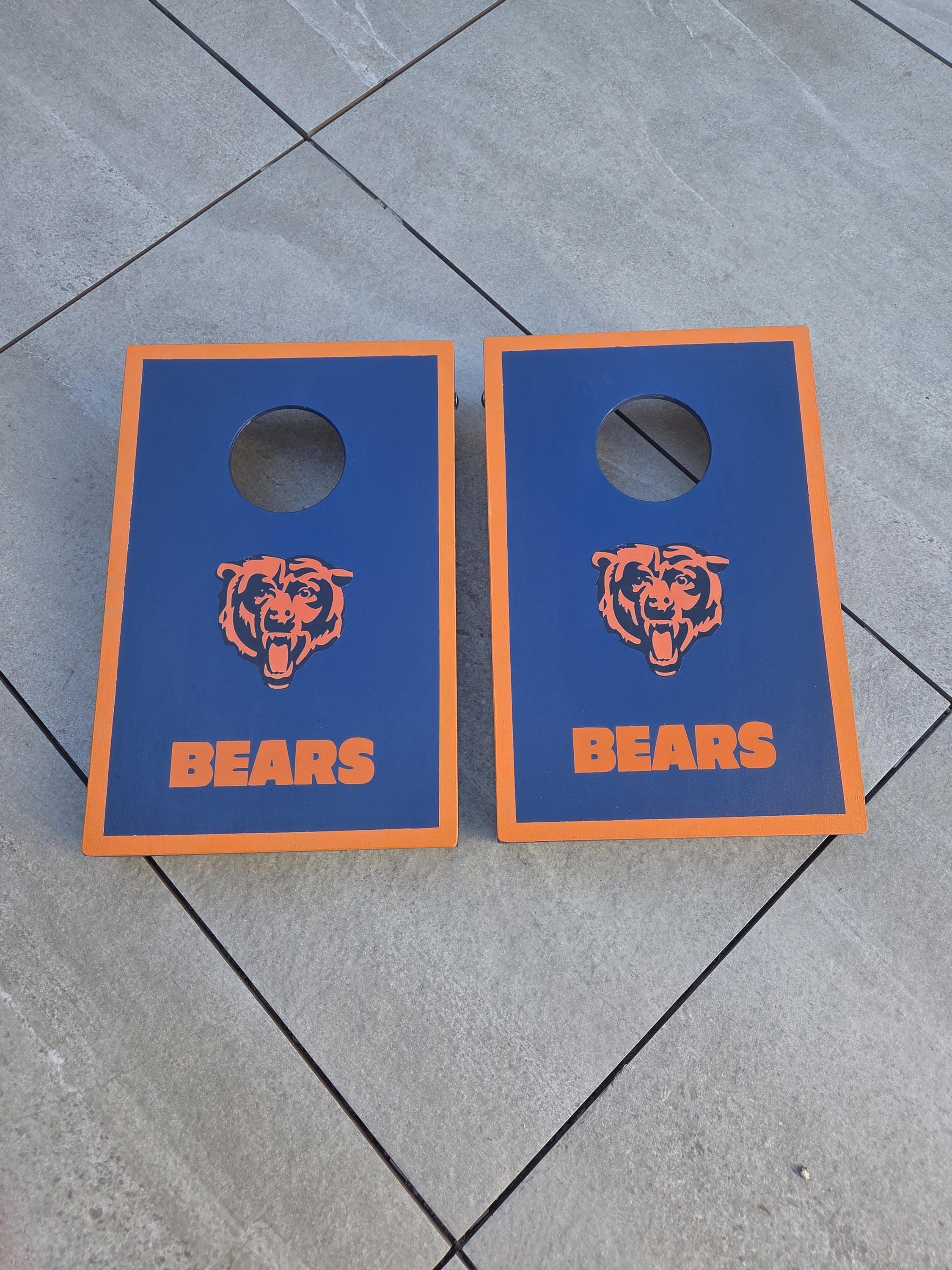 Handmade chicago Bears Cornhole Game :  Bean Bag Toss, Outdoor/Indoor Fun