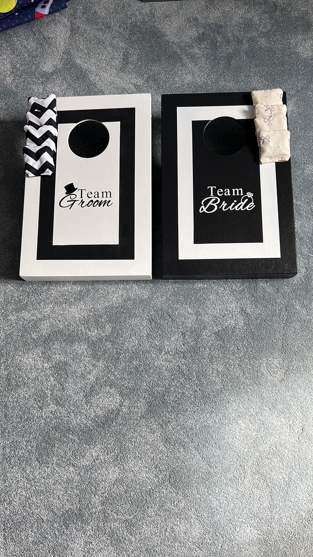 Personalised Wedding Cornhole Boards – Team Bride Groom Lawn Game – Custom Garden Game