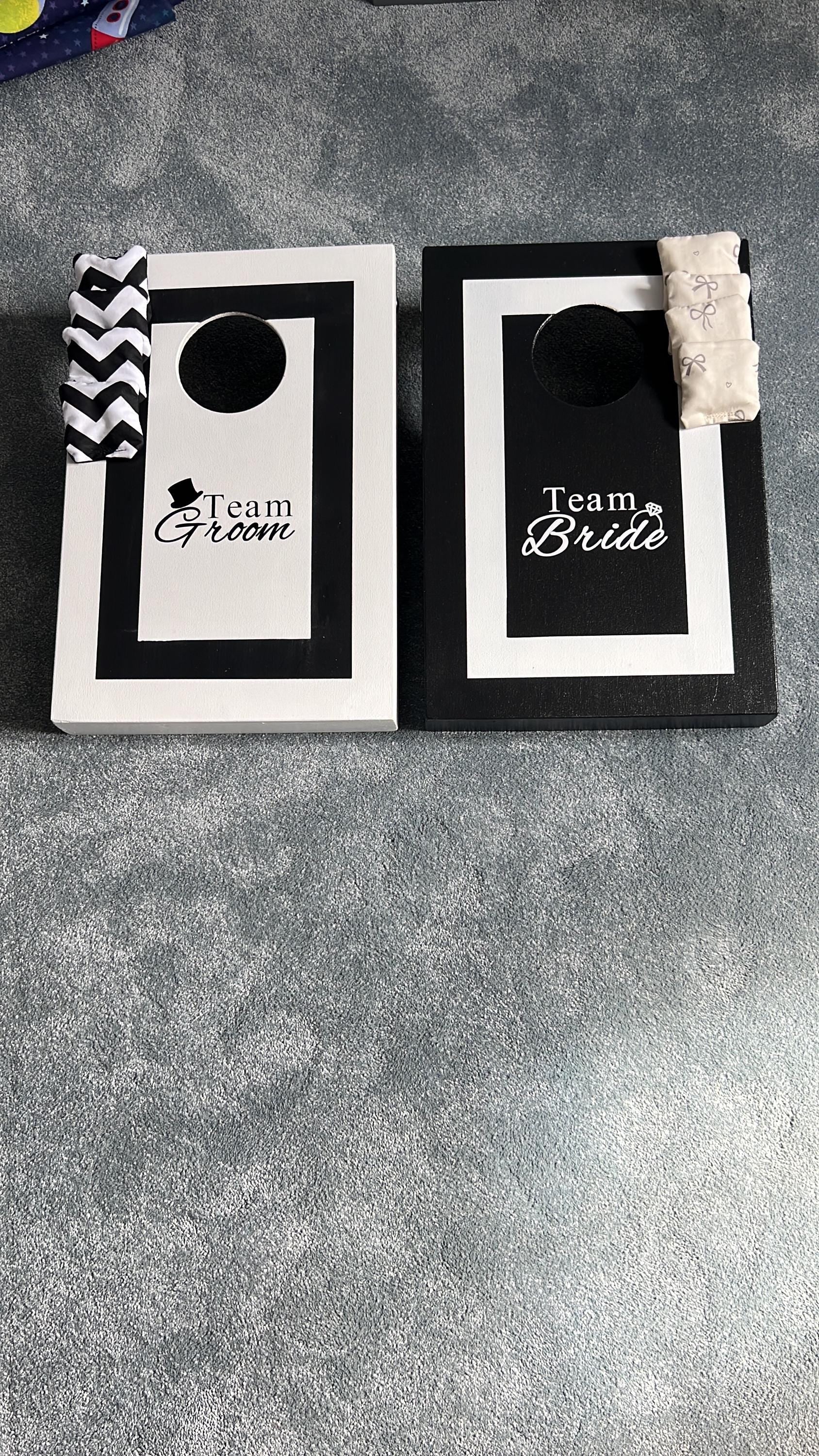 Personalised Wedding Cornhole Boards – Team Bride Groom Lawn Game – Custom Garden Game