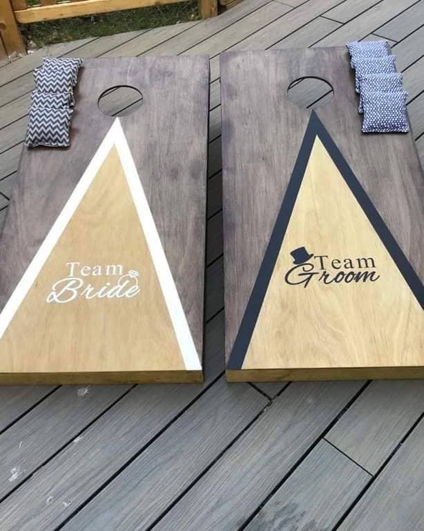 Wedding Cornhole Game: Personalised  Team Bride vs Groom, Giant Bean Bag Toss, party game