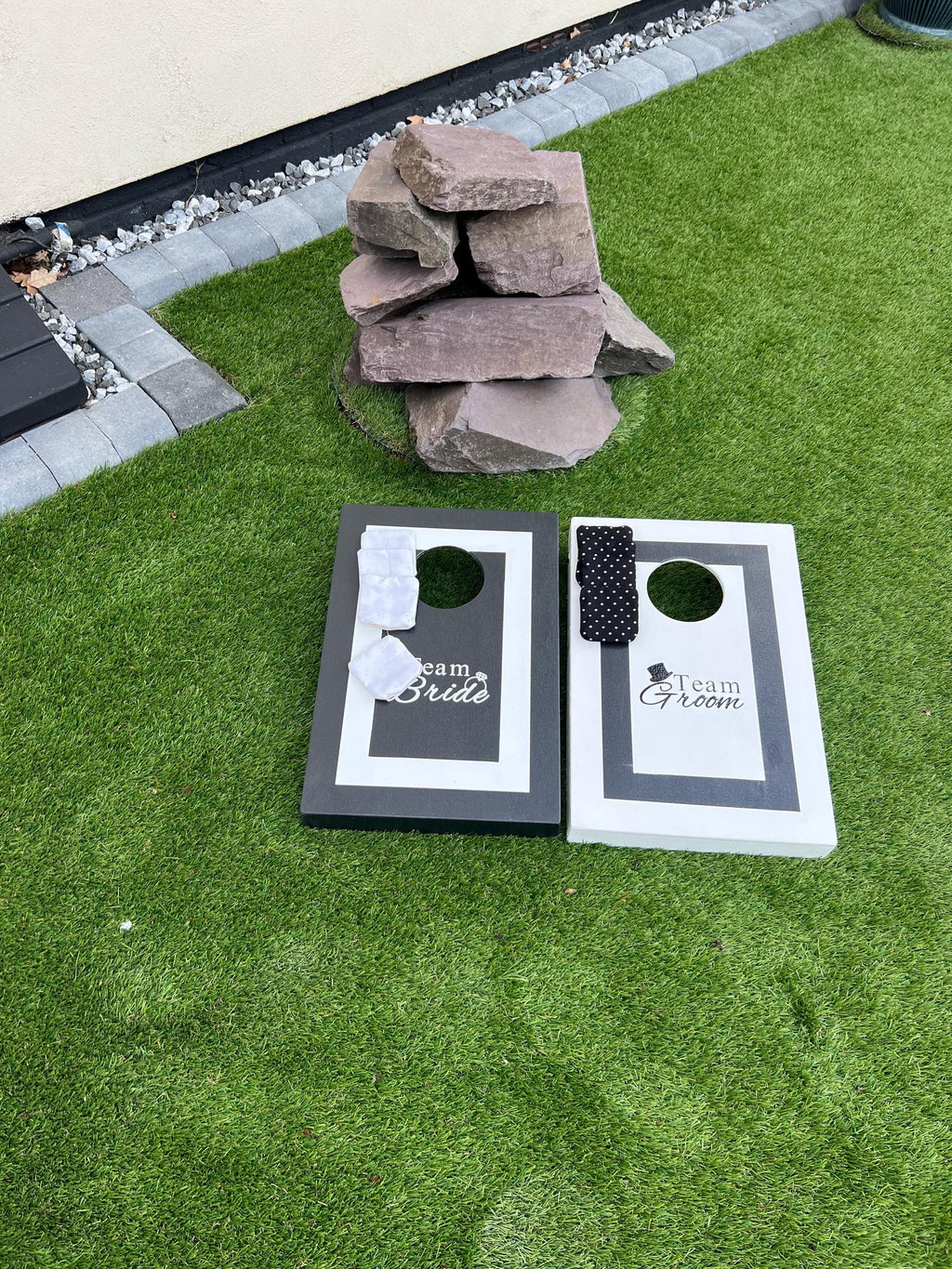 Personalised Wedding Cornhole Boards – Team Bride Groom Lawn Game – Custom Garden Game