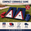 NFL  Patriots  compact Cornhole Game Set – 18" x 12" Portable Bean Bag Toss (Indoor/Outdoor)