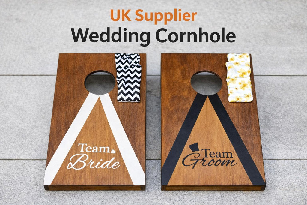 Wedding Cornhole Game Boards | Team Bride vs Groom Lawn Entertainment UK