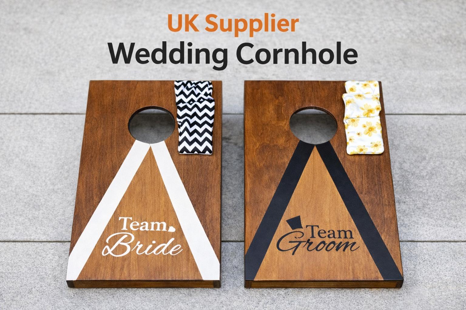 Wedding Cornhole Game Boards | Team Bride vs Groom Lawn Entertainment UK