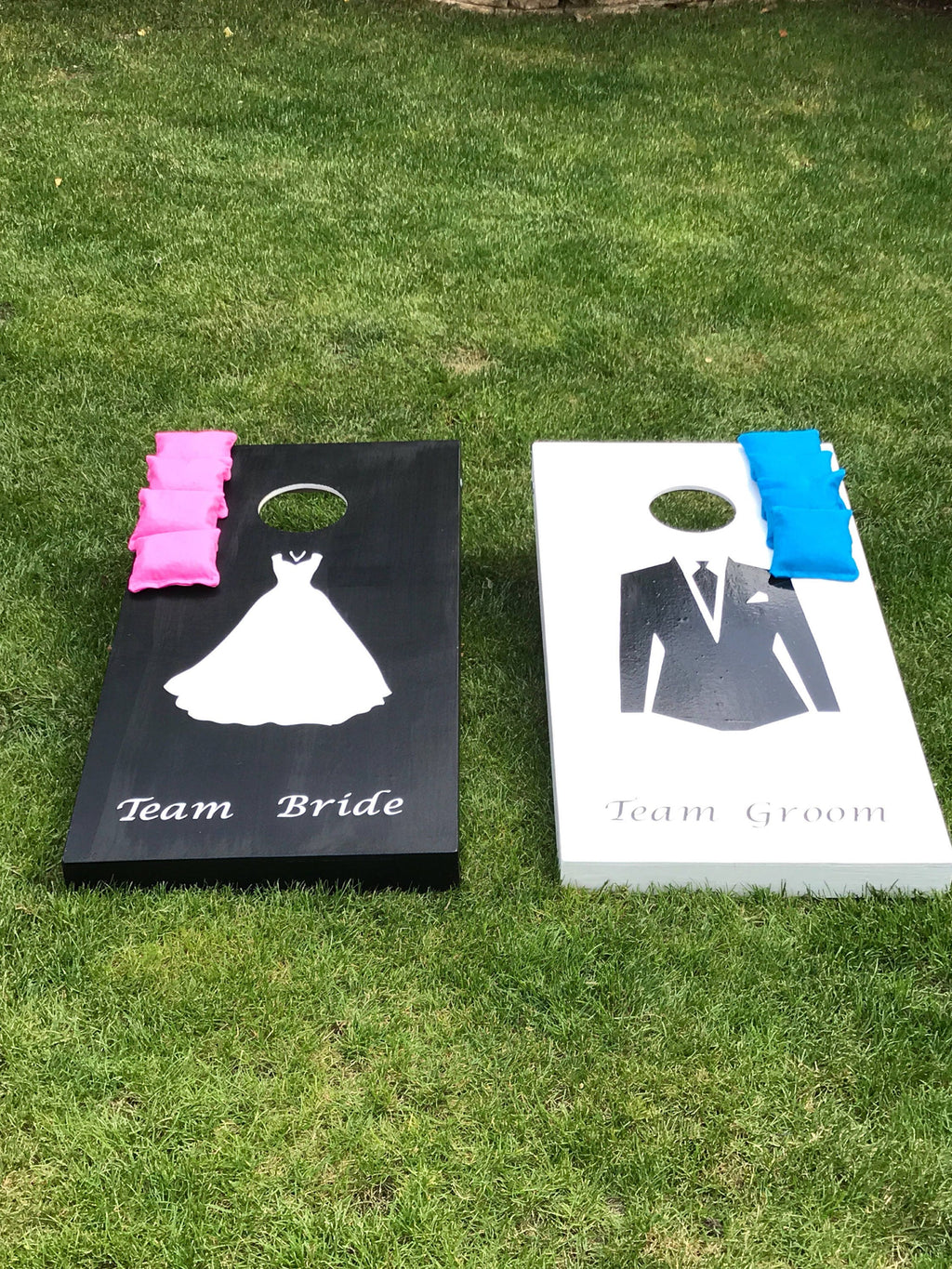 Wedding Cornhole Game – Custom Medium Boards & Bean Bags – Free UK Delivery