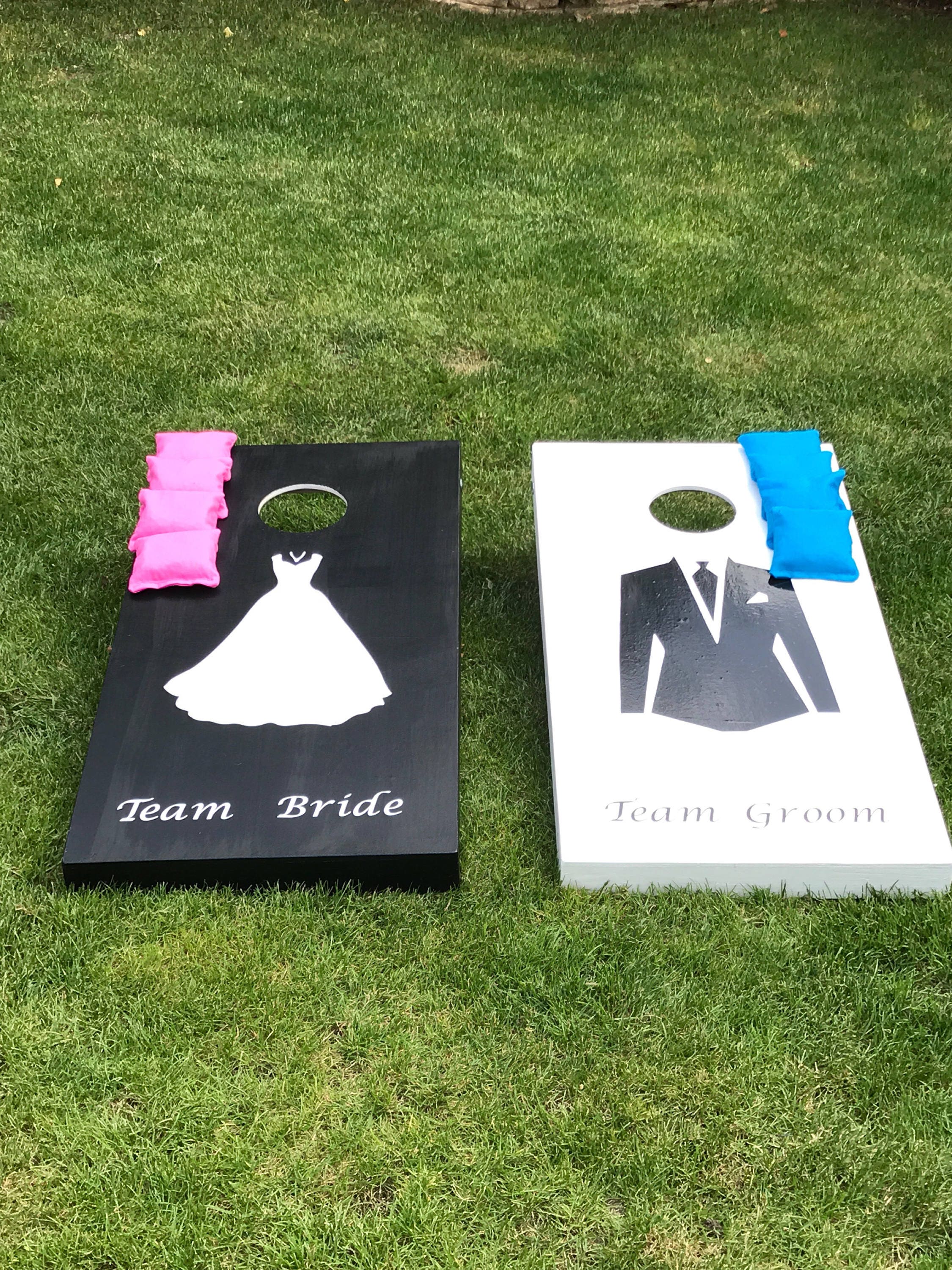 Wedding Cornhole Game – Custom Medium Boards & Bean Bags – Free UK Delivery