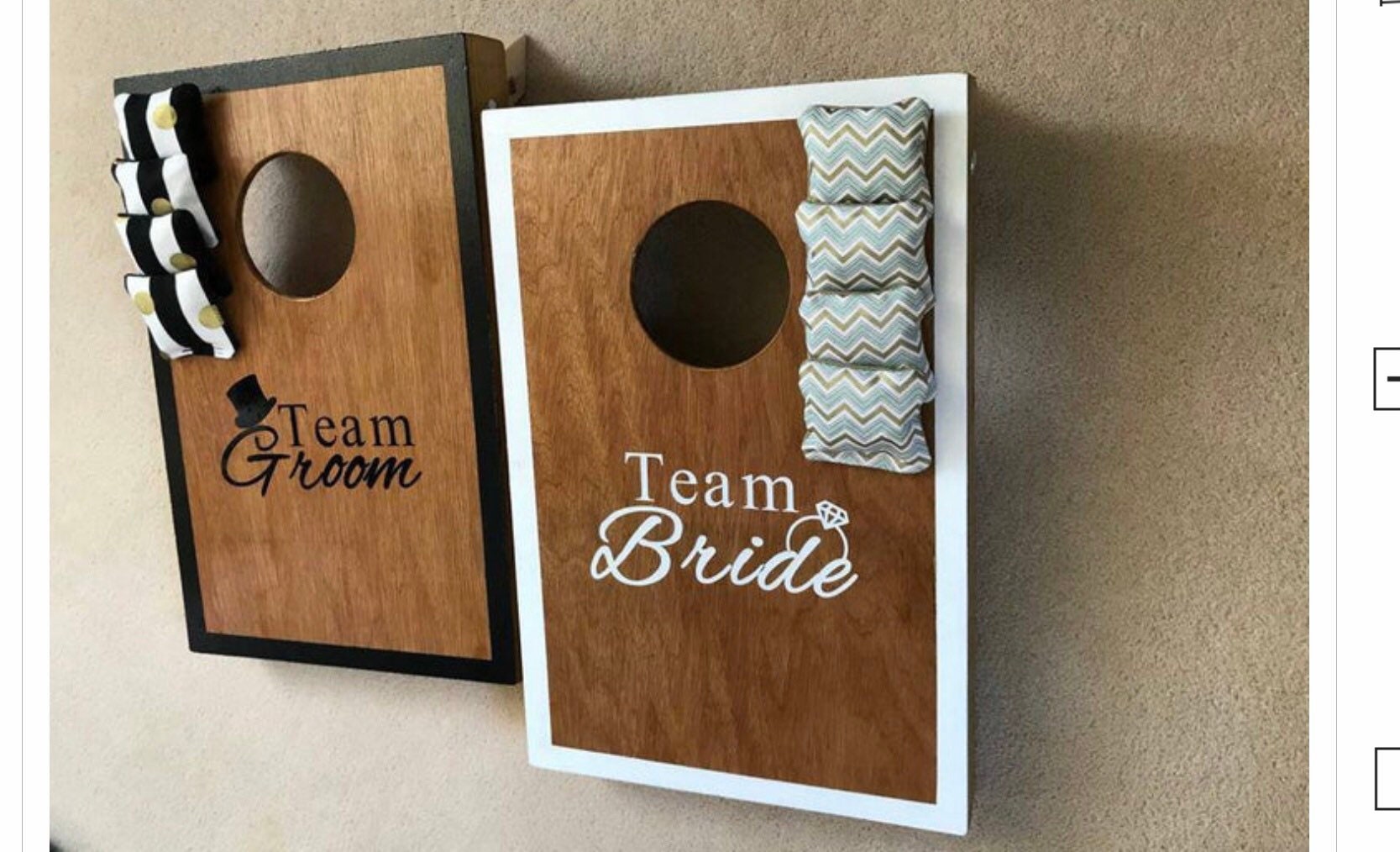 Team Bride Groom Cornhole Game, Wedding Lawn Toss Boards, Party Entertainment