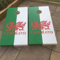 Welsh design flag large cornhole game - bean bag toss - lawn game