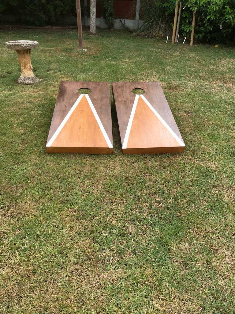 Cornhole Set –Rustic  Dual-Tone Outdoor Bean Bag Toss – Regulation Size