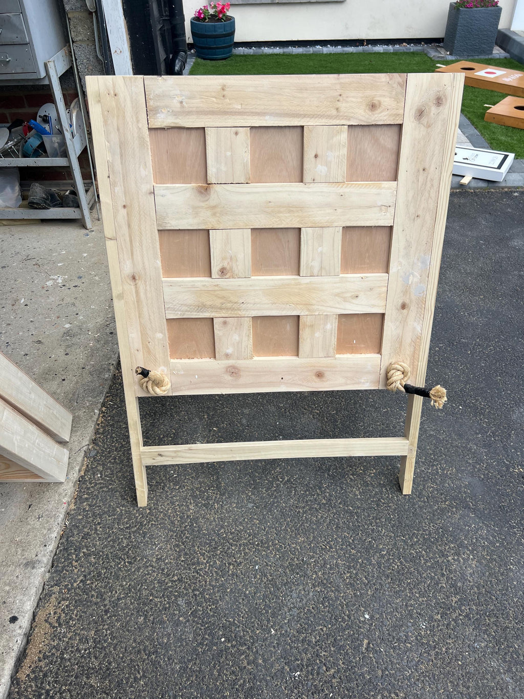 Rustic Pallet Wood  giant Tic Tac Toe Game, Foldable Wedding Party Fun Board