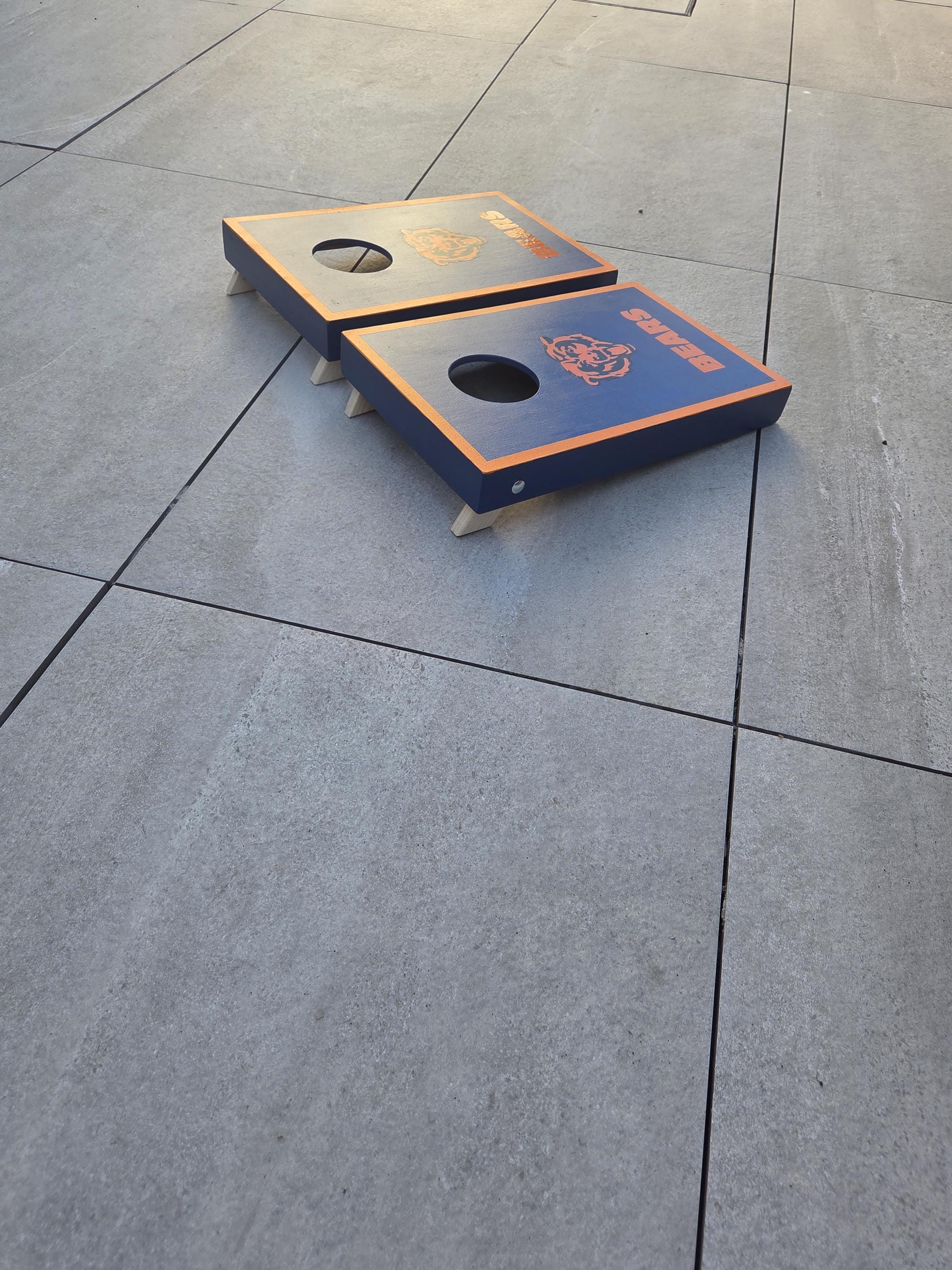 Handmade chicago Bears Cornhole Game :  Bean Bag Toss, Outdoor/Indoor Fun