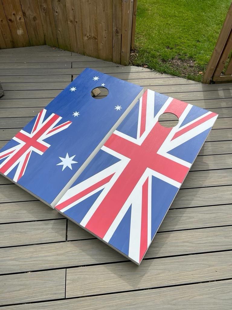 Tournament Size Cornhole Boards | Flag Designs, Includes 8 Bags
