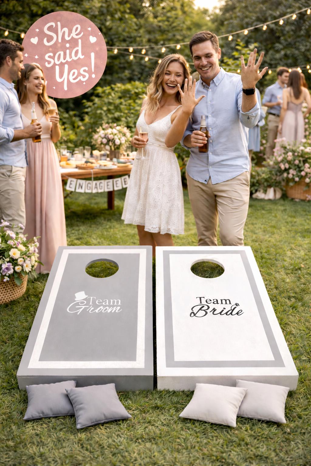 Personalised Wedding Cornhole Boards – Team Bride Groom Lawn Game – Custom Garden Game