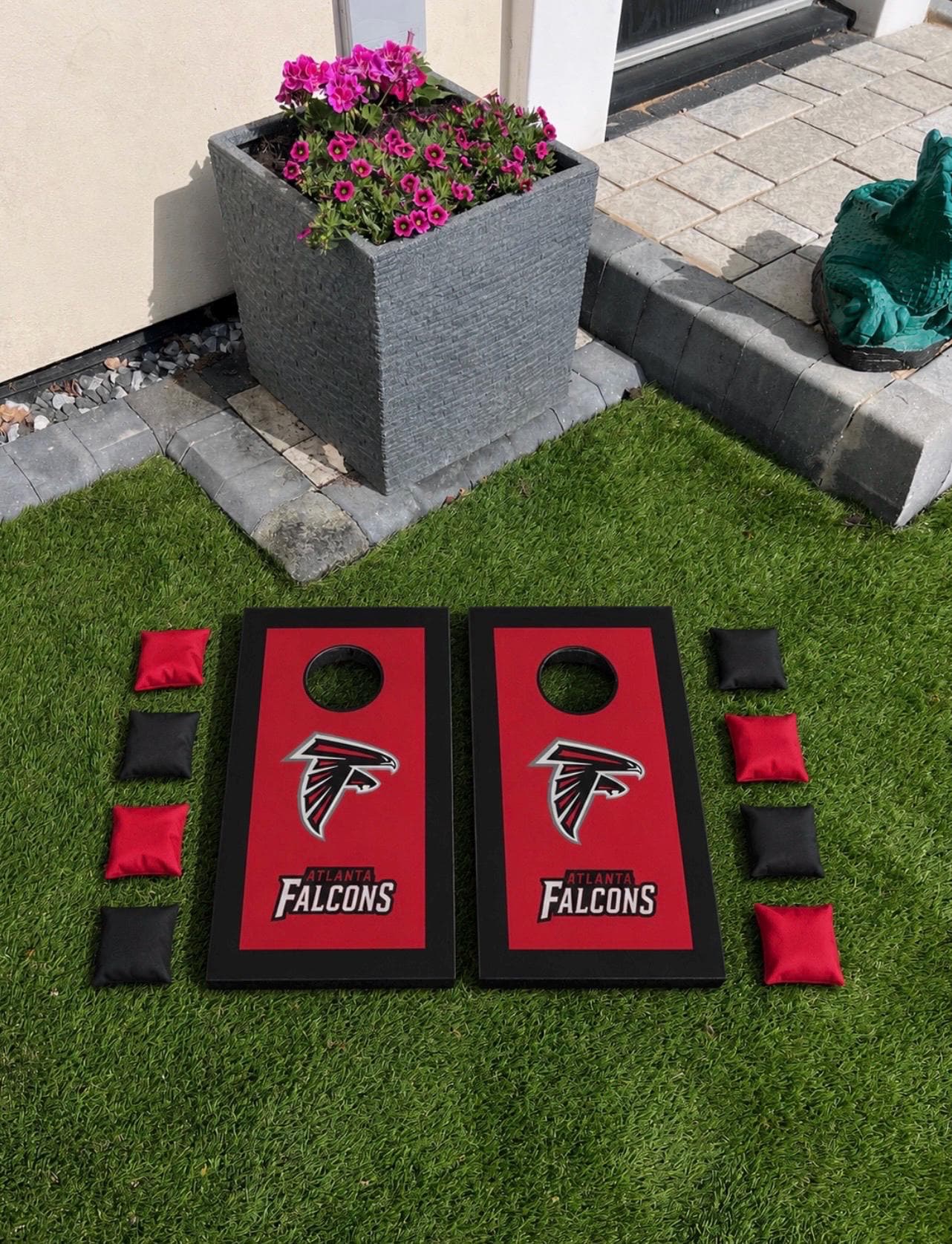 NFL Cornhole Game Atlanta Falcons Bean Bag Toss| Handmade & Weatherproof | UK Shipping