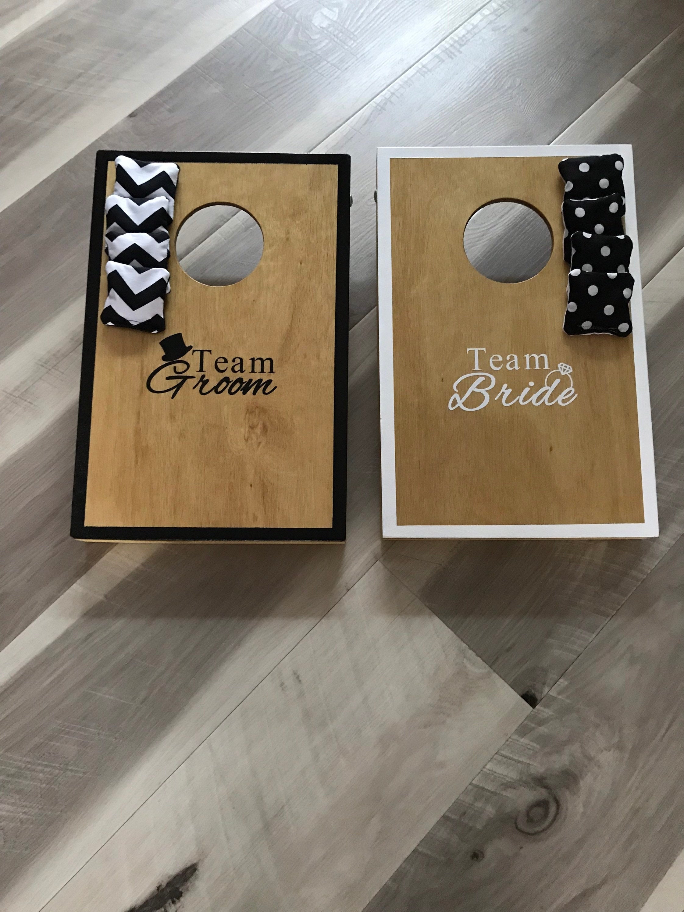 Team Bride Groom Cornhole Game, Wedding Lawn Toss Boards, Party Entertainment
