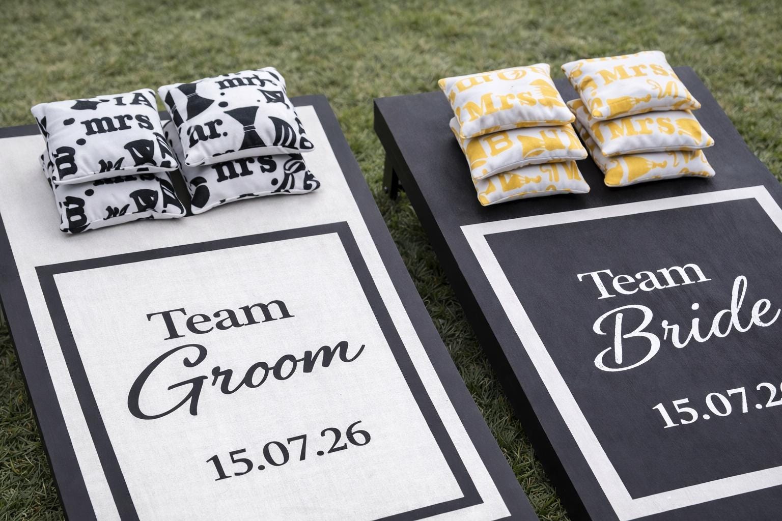 Personalized Wedding Cornhole Boards – Custom Bride Groom Lawn Game