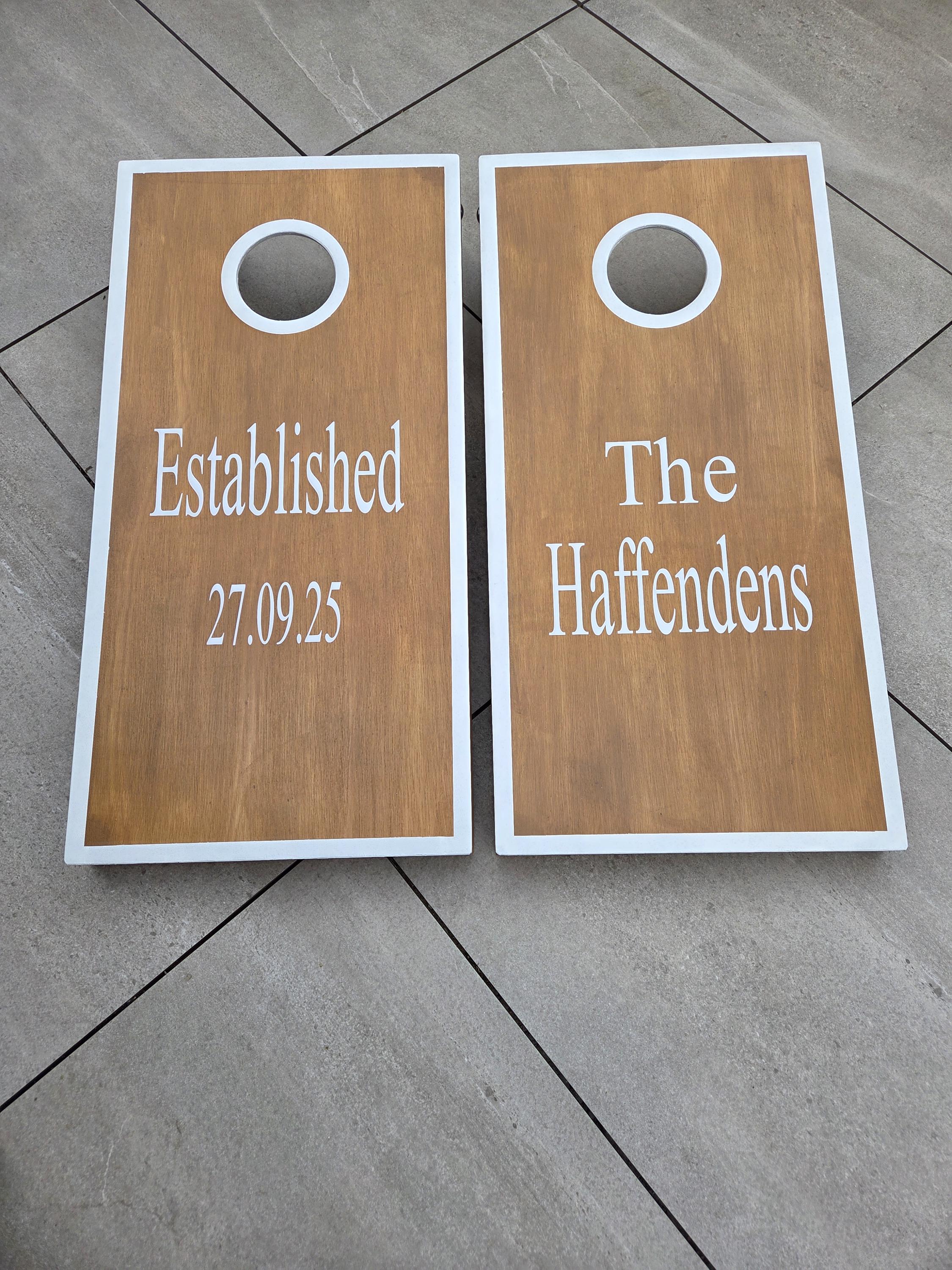 Cornhole Set: Rustic Adult Size Bean Bag Toss Game, Personalized