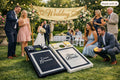 “Personalised Bride and Groom wedding cornhole boards, handmade lawn game”