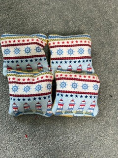 Cornhole Mini Bags – Lighthouses (Set of 4, 3"x3")