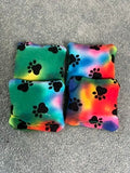 Cornhole Mini Bags – Rainbow Paws (Set of 4, 3"x3")