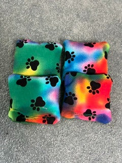 Cornhole Mini Bags – Rainbow Paws (Set of 4, 3"x3")